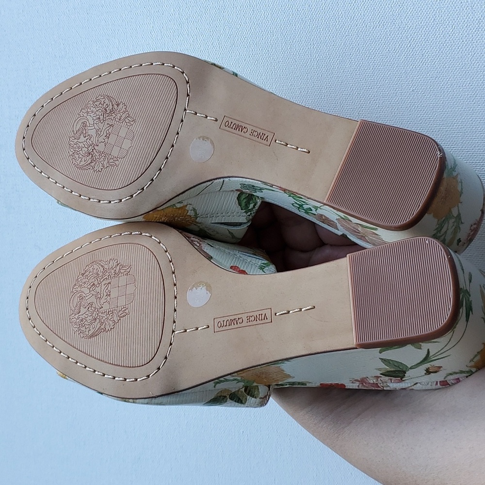 Vince Camuto Stephena Floral Boho Romantic Demi Wedge Slip on Mules Size 5.5 - Picture 8 of 10